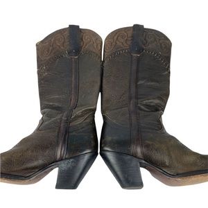 Western Leather Cowboy Boots Size 7 M
